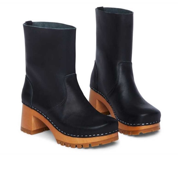 Free People Swedish Hasbeens NWT Plain Boot Pull On Black Best seller LOVE 🌈❤️ - Picture 3 of 13